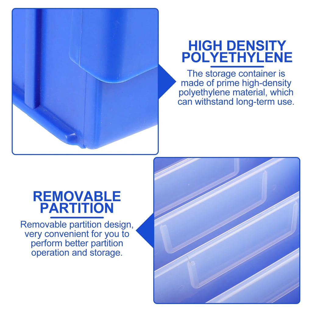 Parts Box Screw Partitions Design Blue Storage Container – Compartmented Organization with Functional, Easy-Use Details