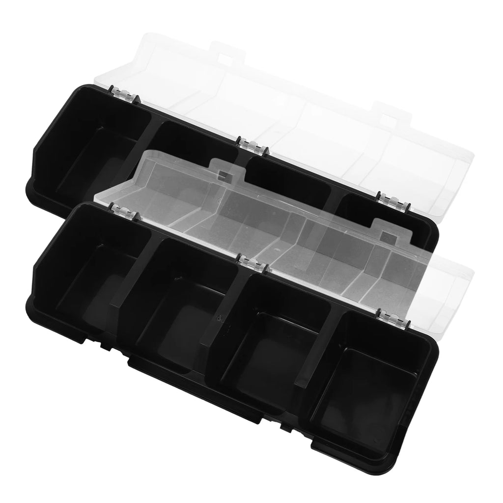 2 Pcs Screw Parts Box Storage Small Organizer Large Organizers and Bins Crate Black – Convenient Multi-Piece Set with Functional, Easy-Use Details