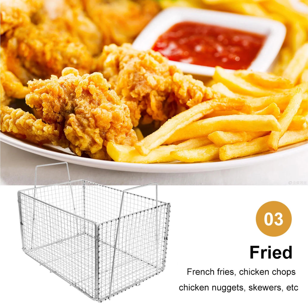 unbranded Foldable Stainless Steel Drainer for Cooking Kitchen Tool 1Set – Foldable Space-Saving Design with Functional, Easy-Use Details