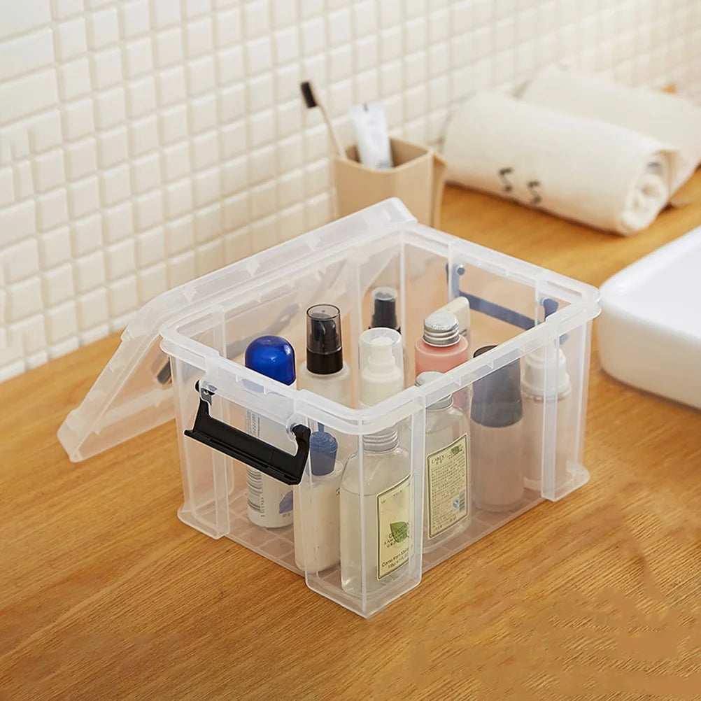 4Pcs Multi-functional Toy Storage Box Plastic Sundries Organizer with Lid Handles 8.5x6.5x5.0cm – Secure Lid Design with Functional, Easy-Use Details