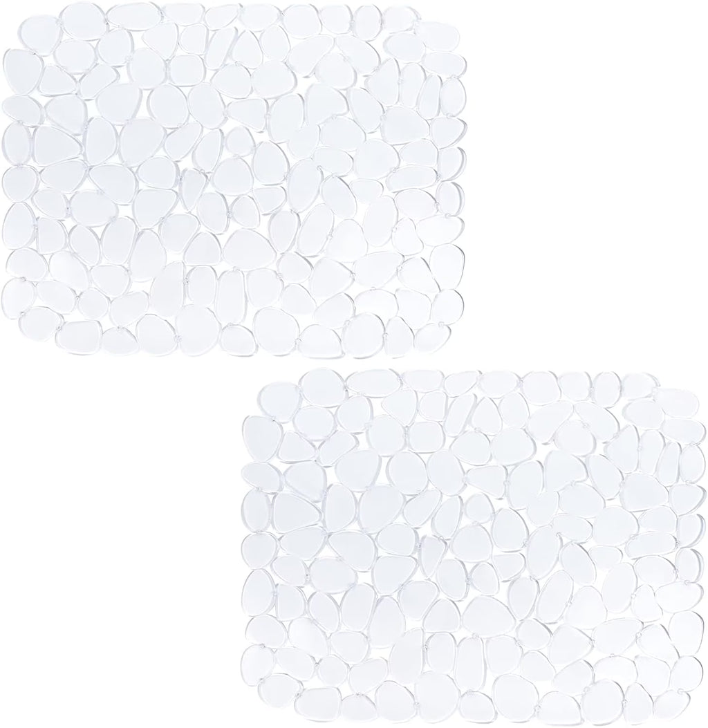 Bligli Pebble Sink Mat 2-Pack - PVC Kitchen Protector for Stainless Steel/Ceramic Dish Drying Mat for Dishes 15.7" x 11.8" Clear – Clear-View Organization with Functional, Easy-Use Details