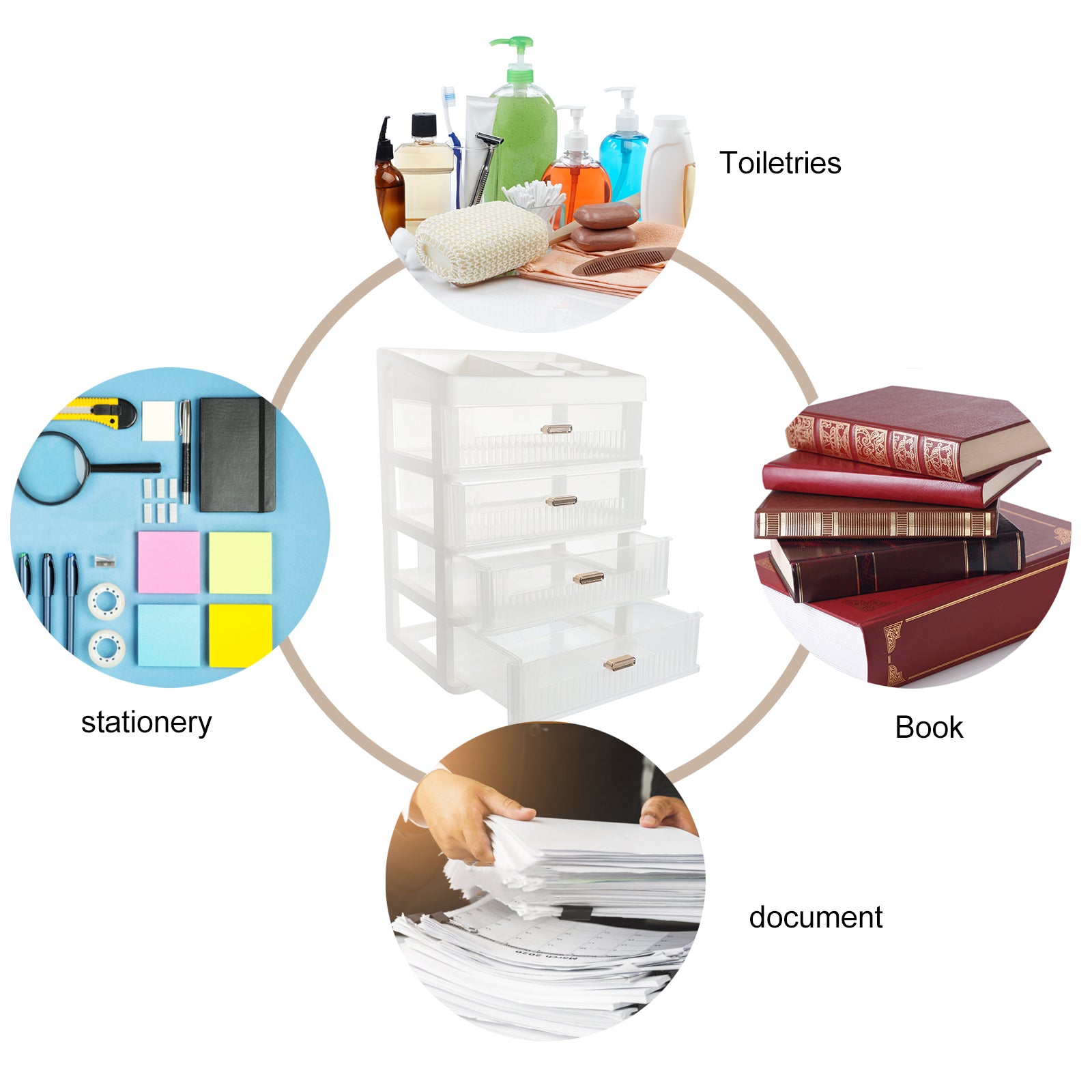 Skincare Desktop Storage Box 32.00X23.00X17.00CM White – Practical Home Organization with Functional, Easy-Use Details