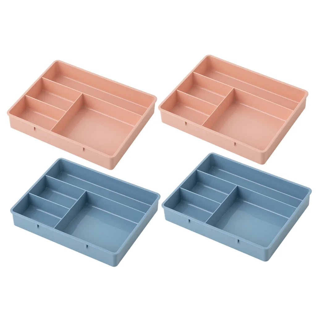 4 Pcs Office Storage Bins Drawers Four Grid Box Four-grid Compartment Case – Compartmented Organization with Functional, Easy-Use Details
