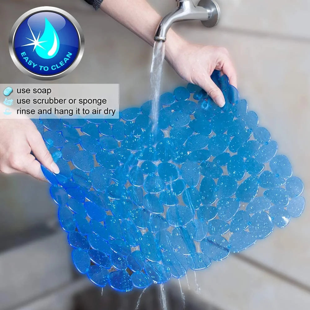 Bligli Pebble Sink Mat 2-Pack - PVC Kitchen Protector for Stainless Steel/Ceramic Dish Drying Mat for Dishes 15.7" x 11.8" Blue – Durable Stainless Steel Construction with Functional, Easy-Use Details