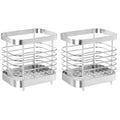 unbranded 2pcs Stainless Steel Cutlery Holder Kitchen Worktop Spoon Stand Space-saving Kitchen Utensil Holder – Durable Stainless Steel Construction with Functional, Easy-Use Details