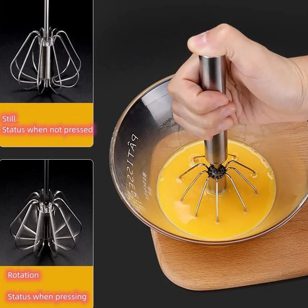 Egg Whisk,2 Pack Stainless Steel Home Kitchen Tool Hand Easy Whisk Egg Beater Manual Mixer Blender for Whisking Beating & Stirring. – Durable Stainless Steel Construction with Functional, Easy-Use Details