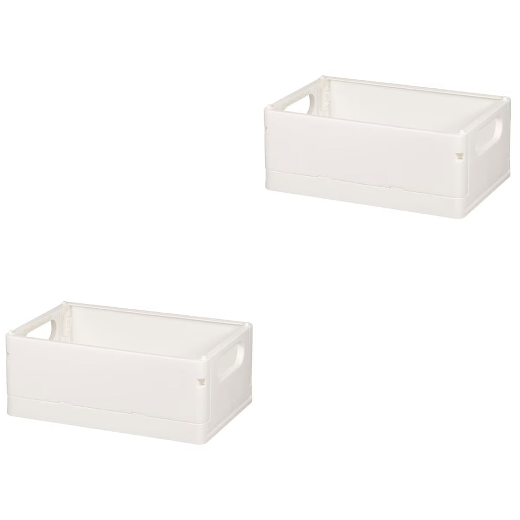 2pcs Household Storage Box Storage Organizer Box Foldable Box Plastic Desktop Makeup Storage Case – Foldable Space-Saving Design with Functional, Easy-Use Details