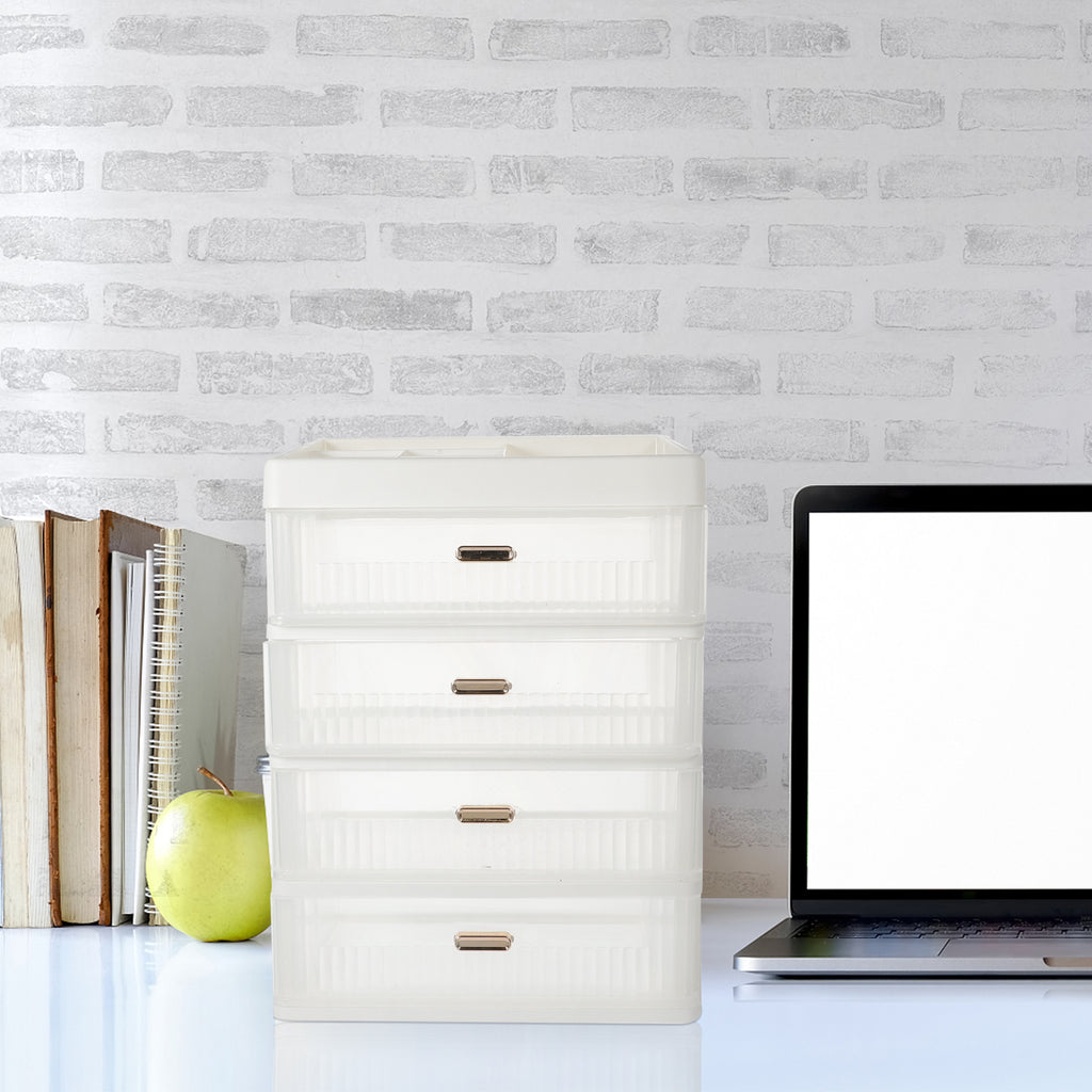 Skincare Desktop Storage Box 32.00X23.00X17.00CM White – Practical Home Organization with Functional, Easy-Use Details