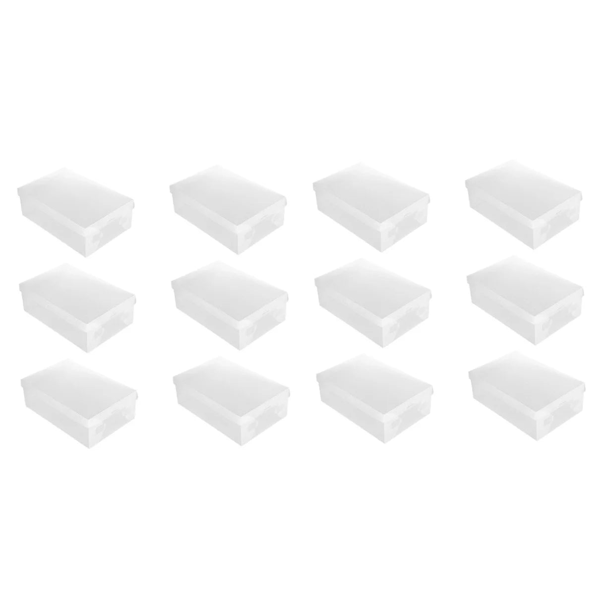 12 PCS Shoes Boxes Transparent Shoes Cases Plastic Storage Box Shoes Container for Home Shop 28x18x10cm – Clear-View Organization with Functional, Easy-Use Details