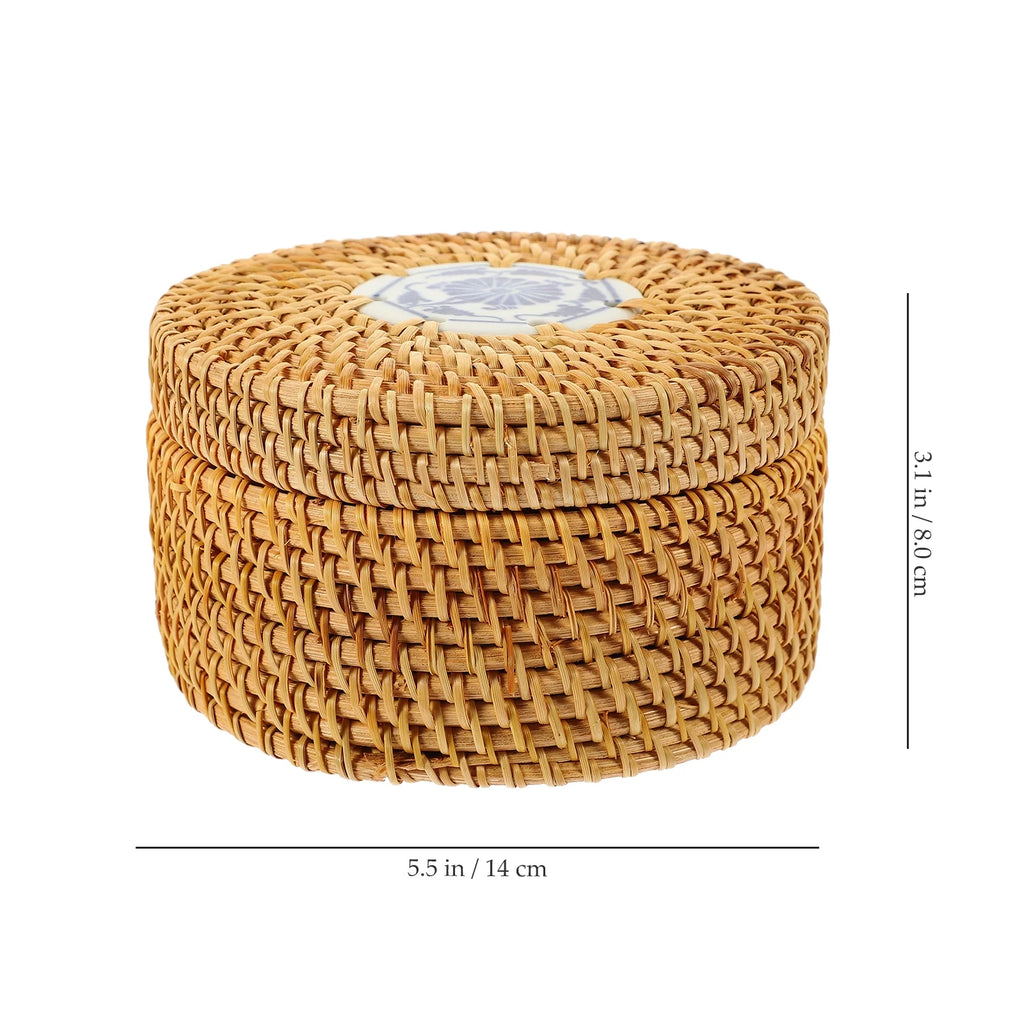 Toy Rattan Nut Box Household Storage Container 14X14X8CM – Practical Home Organization with Functional, Easy-Use Details