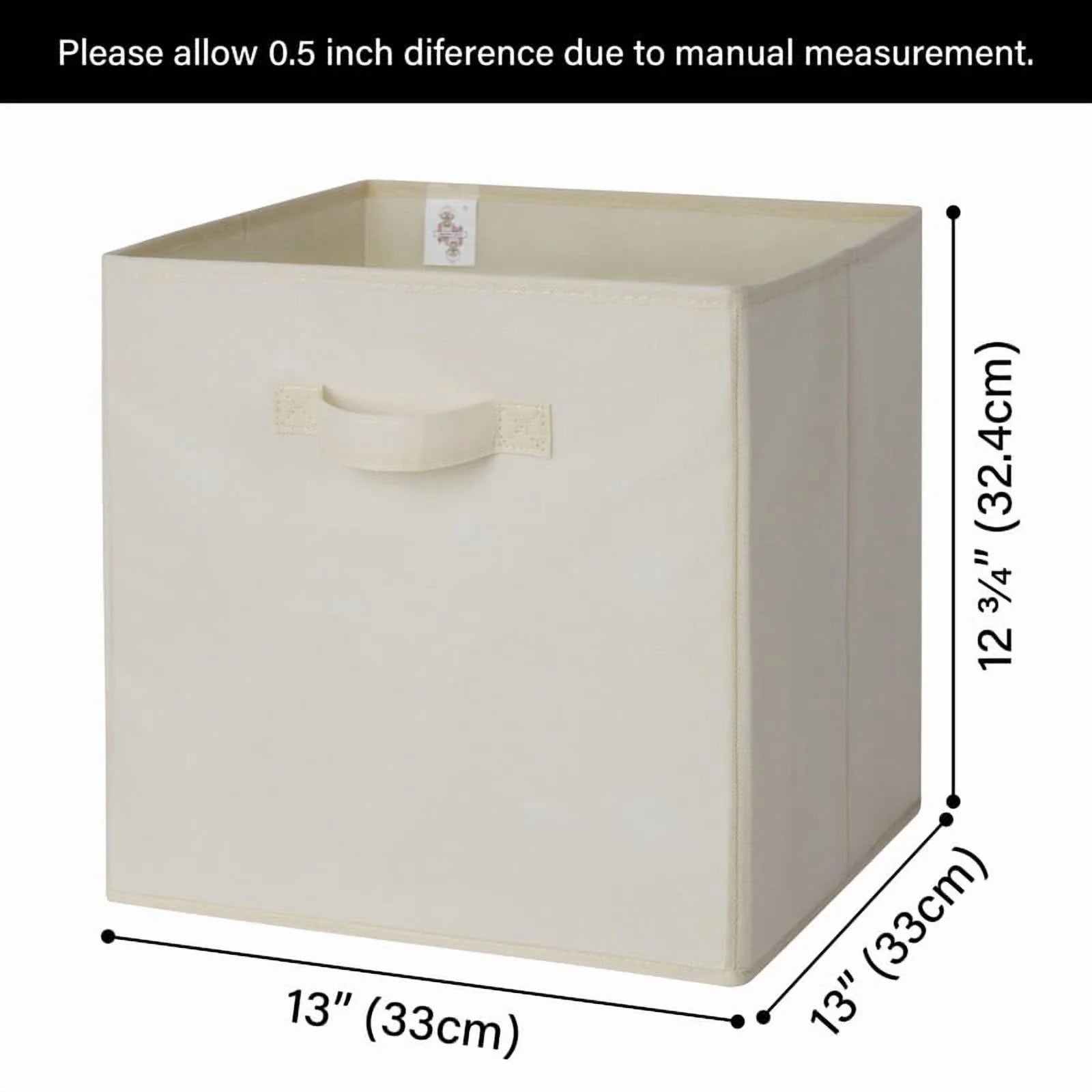 13 Inch Fabric Storage Cubes - Sturdy Collapsible Storage Bins & Handle，Storage Organizer for Organizing Beige Storage Baskets 6-Pack – Everyday Household Format with Functional, Easy-Use Details