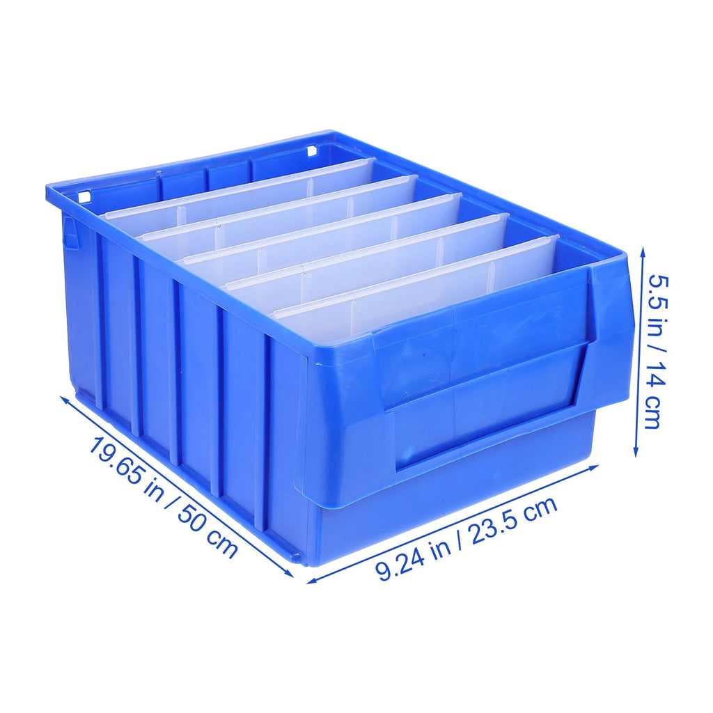 Parts Box Screw Partitions Design Blue Storage Container – Compartmented Organization with Functional, Easy-Use Details