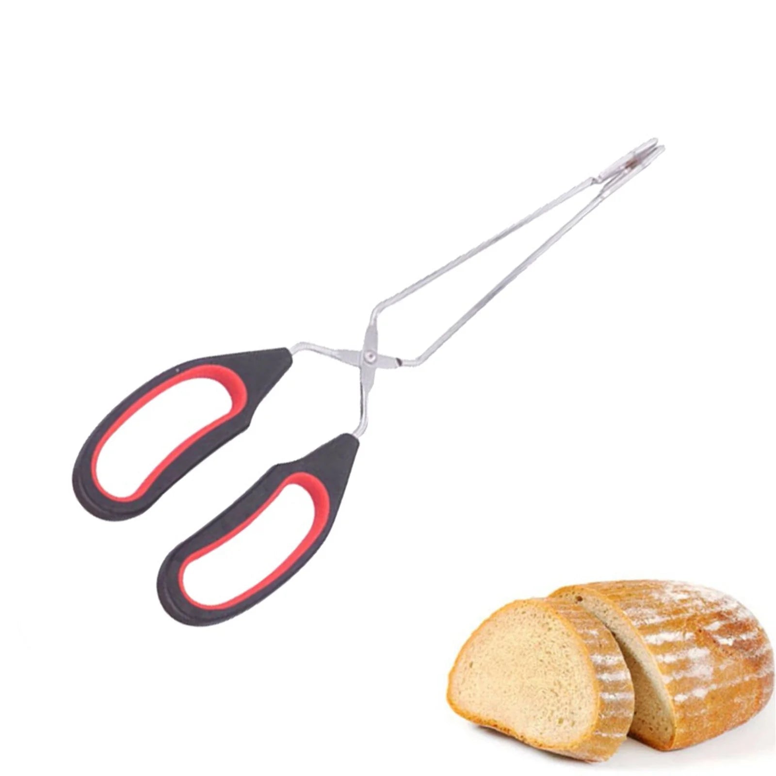 Scissor Tongs with Silicone Tips 23.5x7.5cm Stainless Steel Nonstick Kitchen Cooking Tool – Durable Stainless Steel Construction with Functional, Easy-Use Details