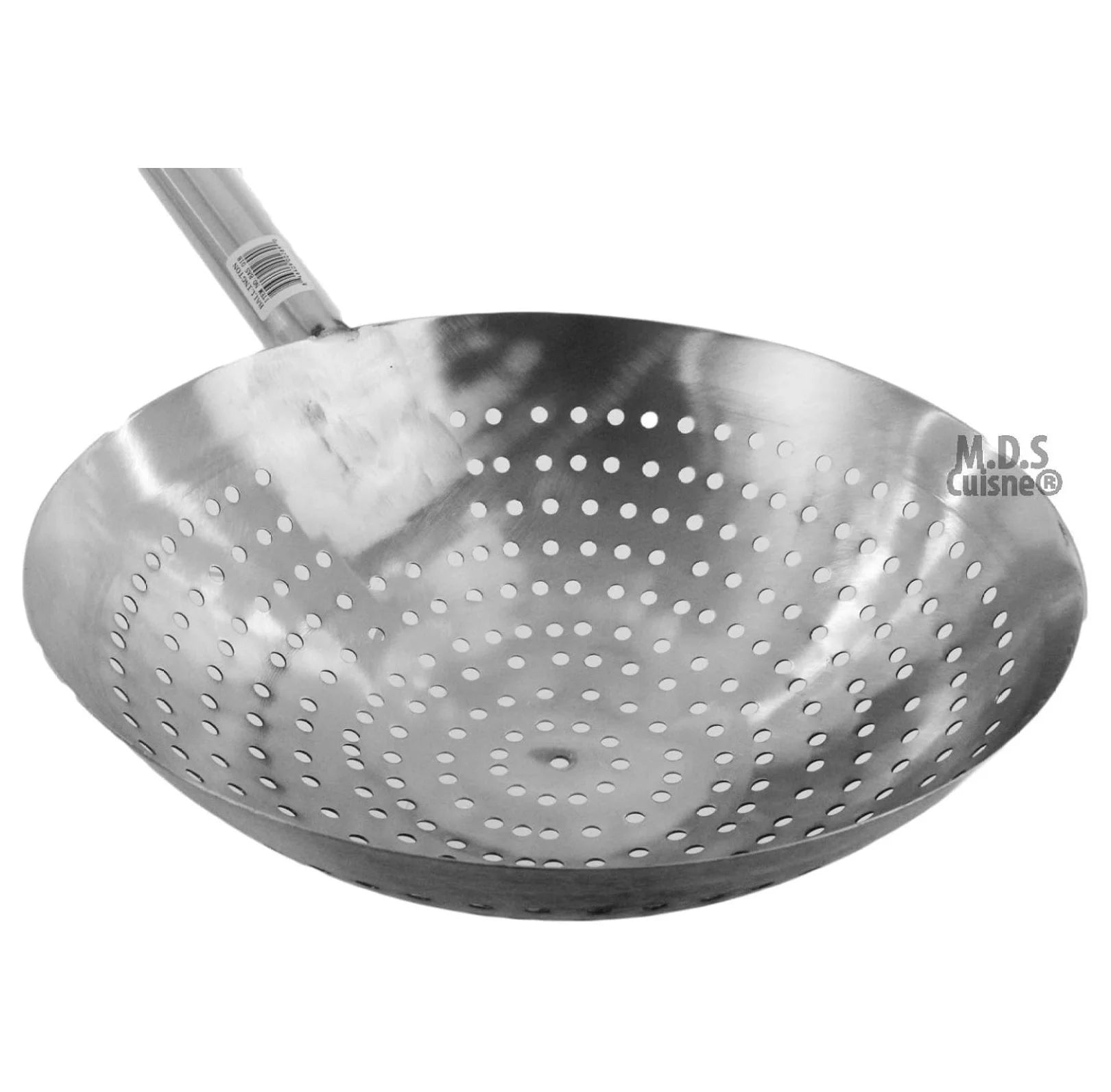 Stir Fry Skimmer Strainer 25" Stainless Steel Spider Ladle for Deep Frying Carnitas Chicken Shrimp - Long Handle Kitchen Tool – Convenient Carry Handles with Functional, Easy-Use Details