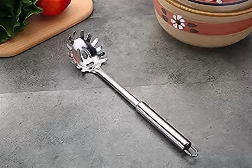 2-Piece Spaghetti Set Stainless Steel Pasta& Tongs Heat Resistant 12 Inch – Durable Stainless Steel Construction with Functional, Easy-Use Details