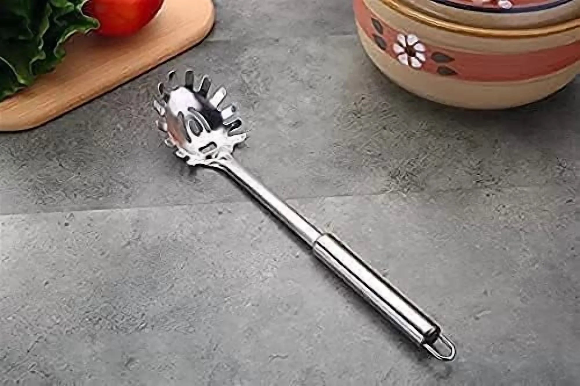 2-Piece Spaghetti Set Stainless Steel Pasta& Tongs Heat Resistant 12 Inch – Durable Stainless Steel Construction with Functional, Easy-Use Details