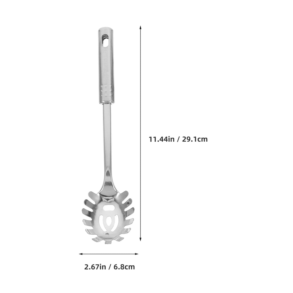 Stainless Steel Pasta Server 1 Set Spaghetti Spoon Noodle Claw Pasta Fork Metal Pasta Spoon Heat Resistant for Cooking – Durable Stainless Steel Construction with Functional, Easy-Use Details