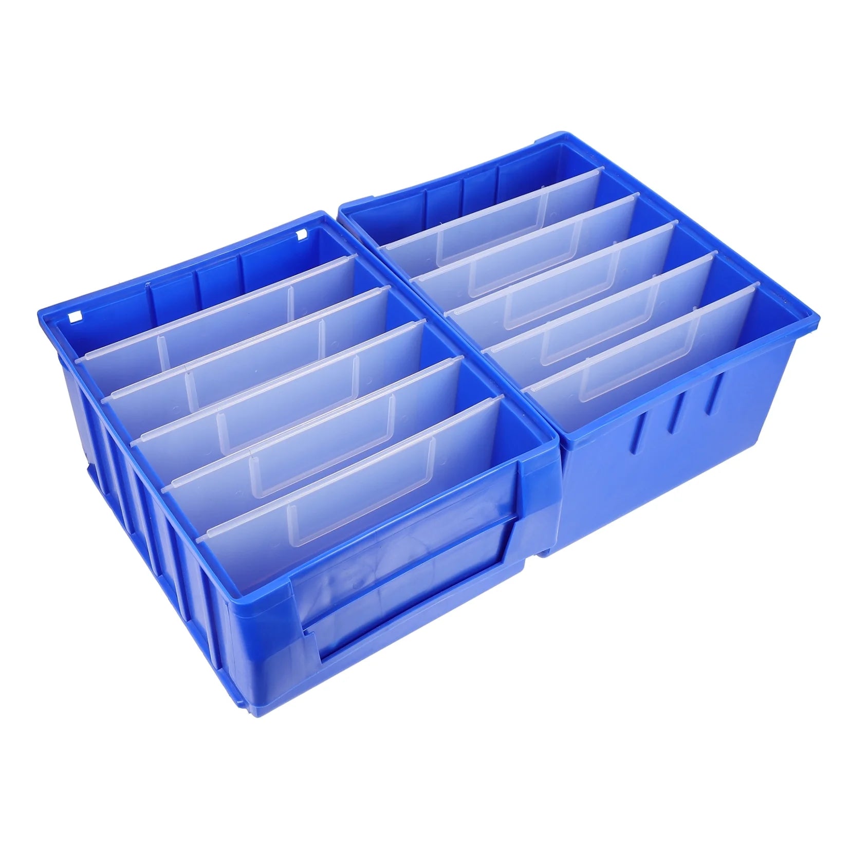 Parts Box Screw Partitions Design Blue Storage Container – Compartmented Organization with Functional, Easy-Use Details