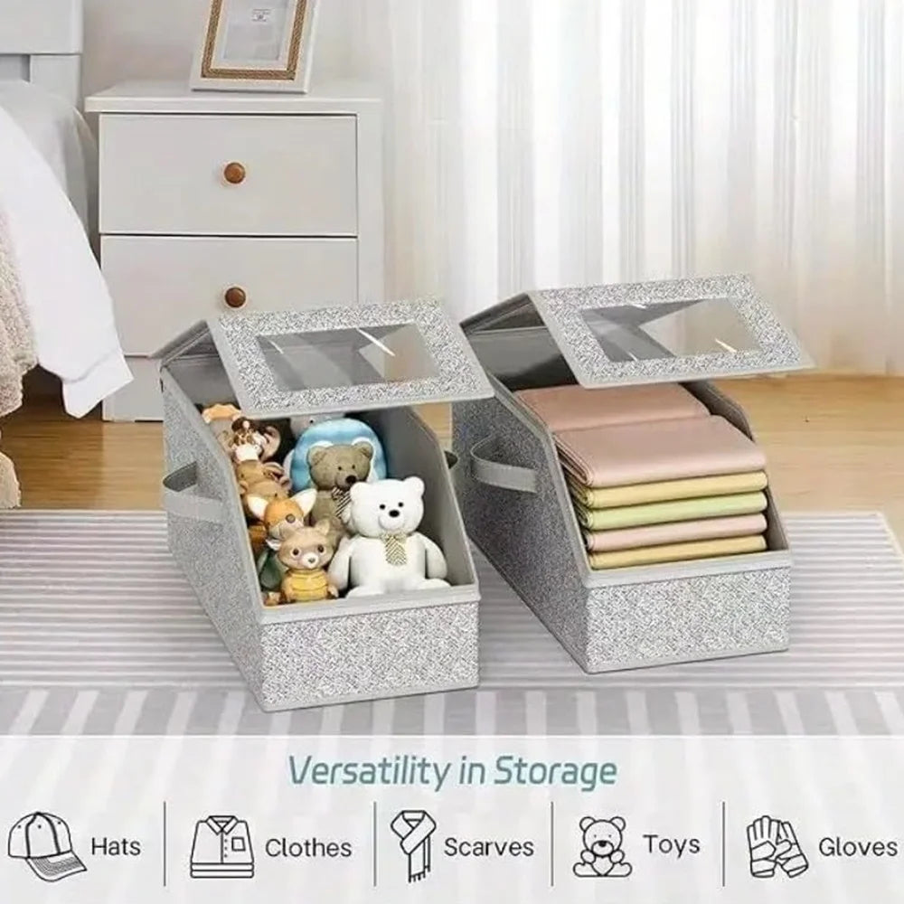 4 PCS Stackable Hat Storage for Baseball Caps Hat Storage Boxes for Closet Holds up to 12 Caps with Cardboard Hat Organizer for Women & Men (Grey) – Stackable Organization with Functional, Easy-Use Details