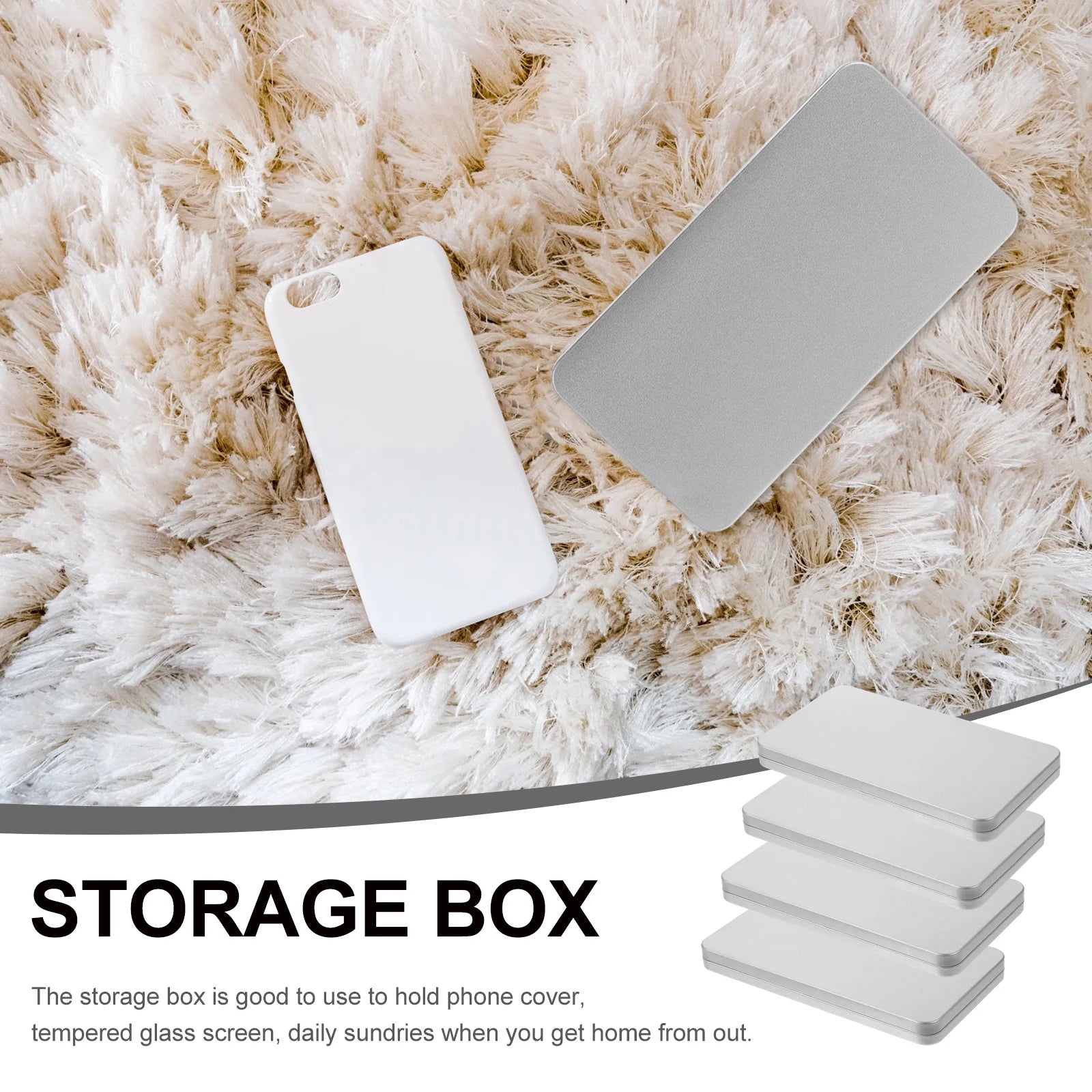 4 Pcs Clear Wicker Basket Tempered Film Storage Box Stylish Holder – Multiroom Organization Format with Functional, Easy-Use Details