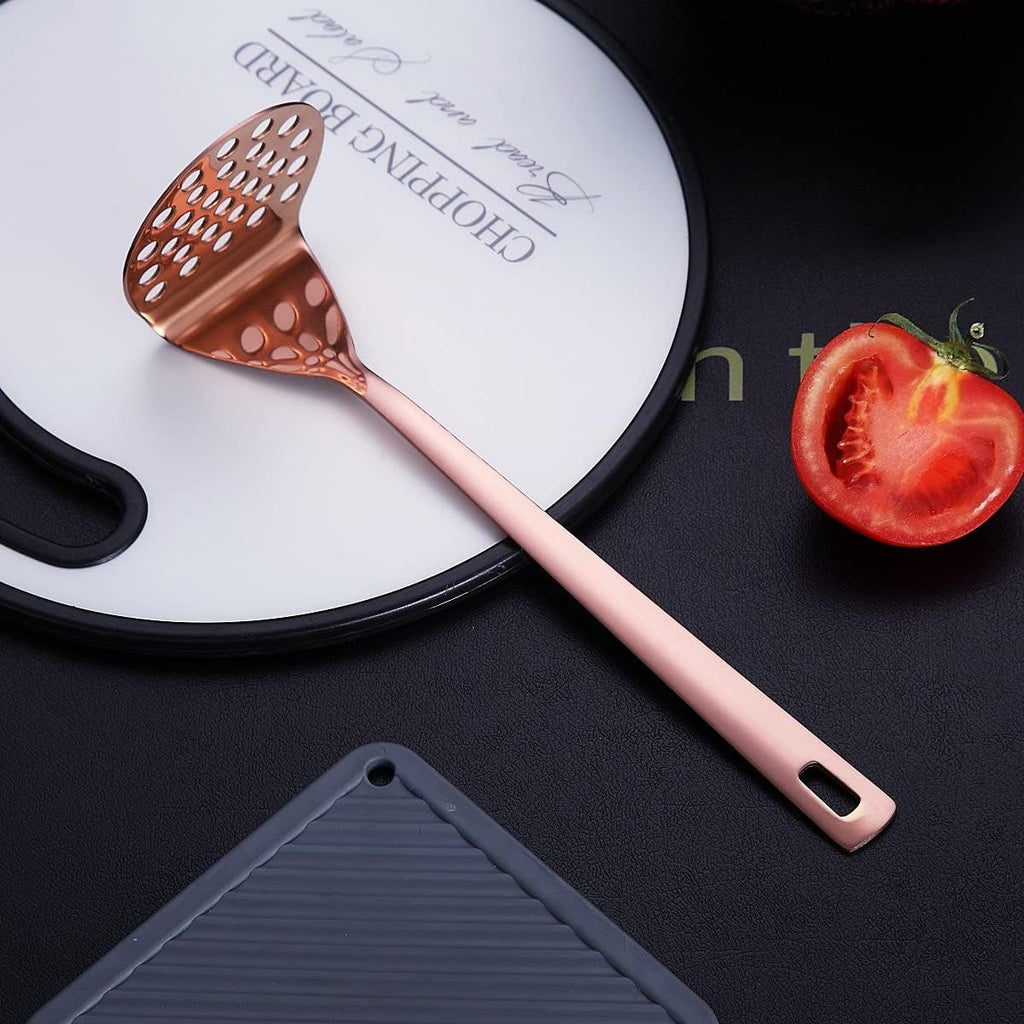 Copper Kitchen Utensils Set,13 Pieces Stainless Steel Cooking Utensils Set with – Durable Stainless Steel Construction with Functional, Easy-Use Details