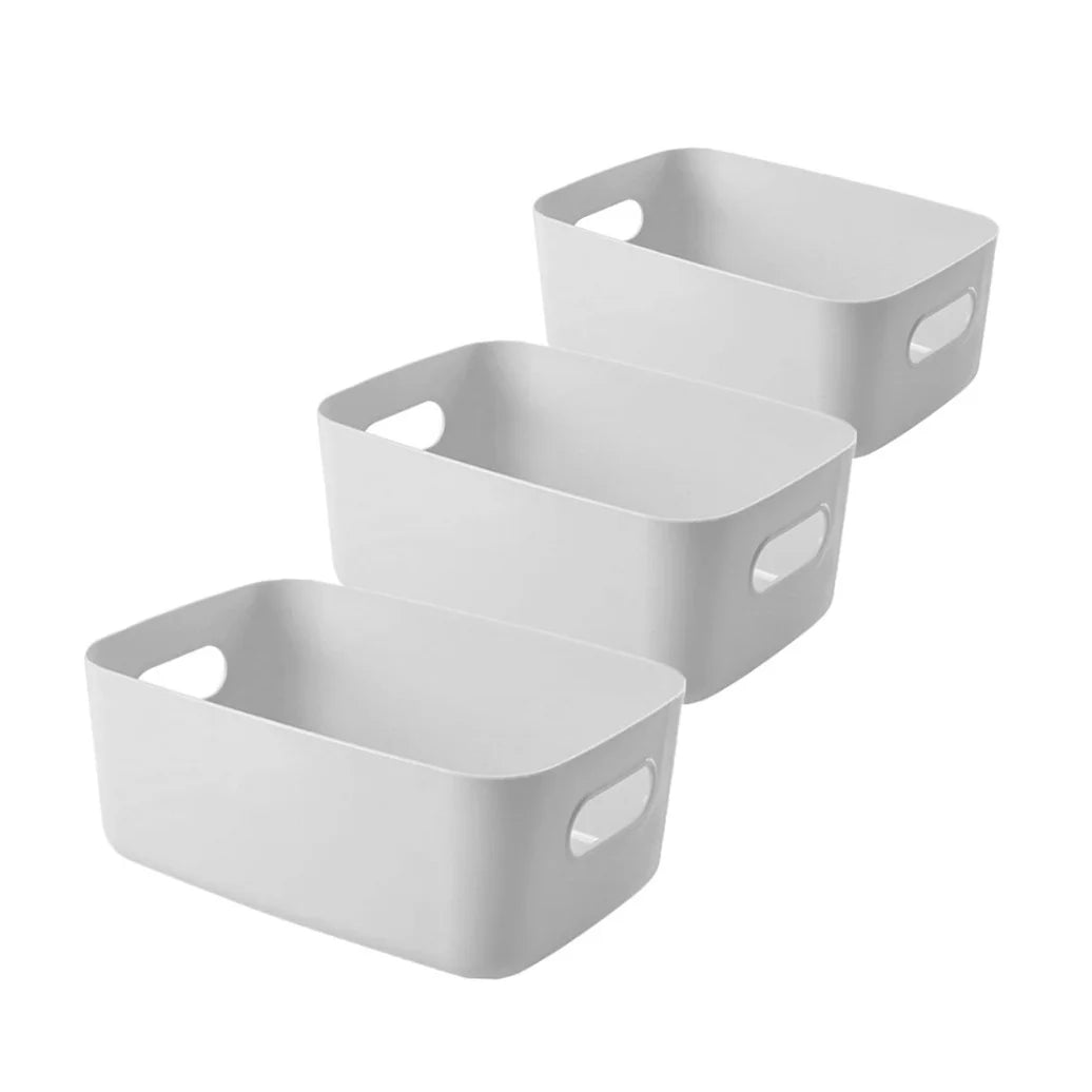 Basket Storage Box Three-Piece Set Medium Containers Boxes – Convenient Multi-Piece Set with Functional, Easy-Use Details