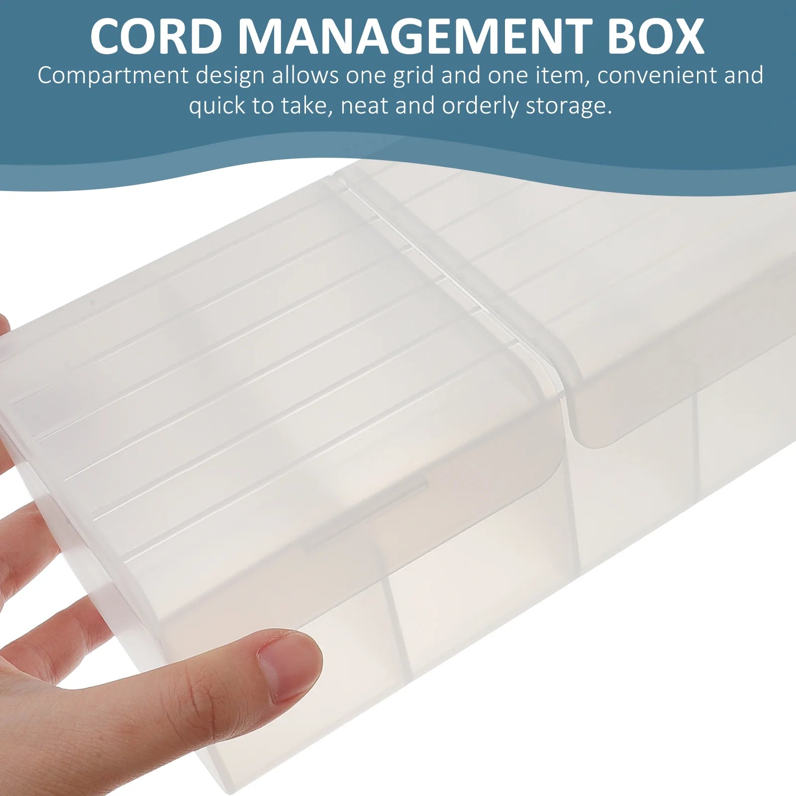 Cover Storage Box Slim USB Cable Organizer Cord Case – Multiroom Organization Format with Functional, Easy-Use Details