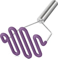 Scratch-resistant silicone potato mash maker kitchen tool stainless steel outer layer wrapped with durable silicone. – Durable Stainless Steel Construction with Functional, Easy-Use Details