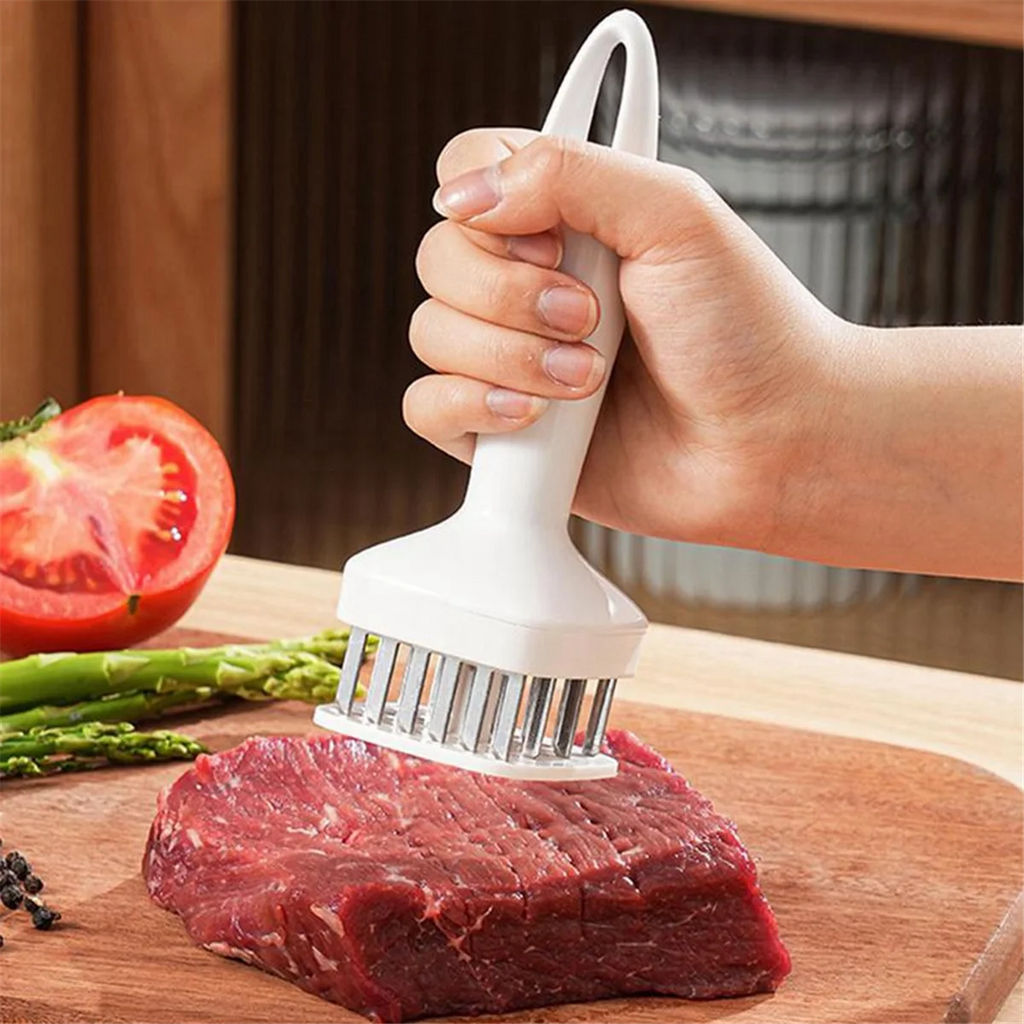 Meat Tenderizer Needle Stainless Steel Prongs Food Grade 5.5x5.5x17cm White – Durable Stainless Steel Construction with Functional, Easy-Use Details