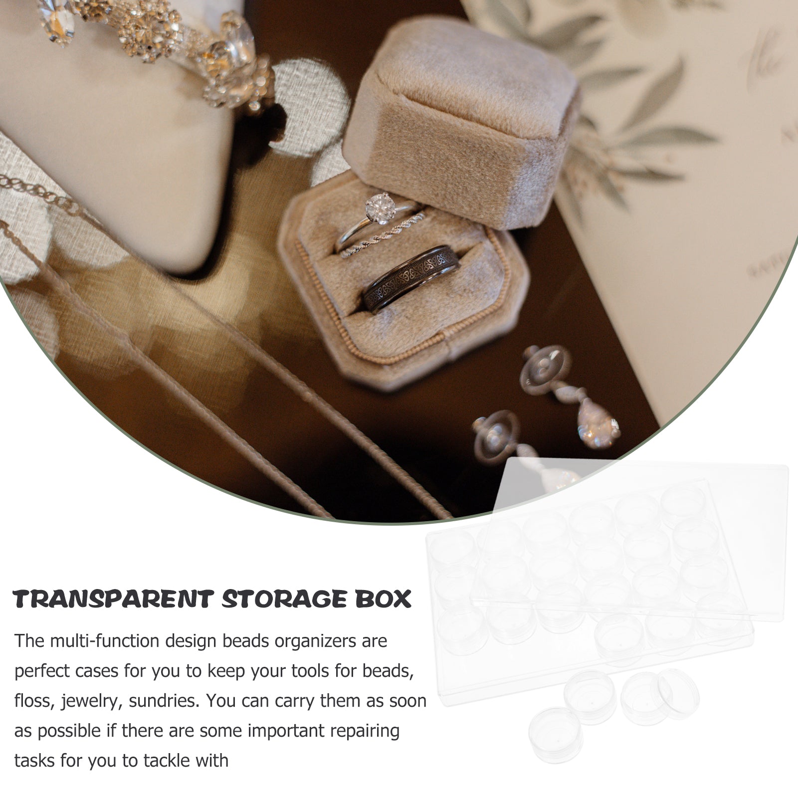 Closet Bead Organizers Storage Boxes 24X16cm Transparent – Clear-View Organization with Functional, Easy-Use Details