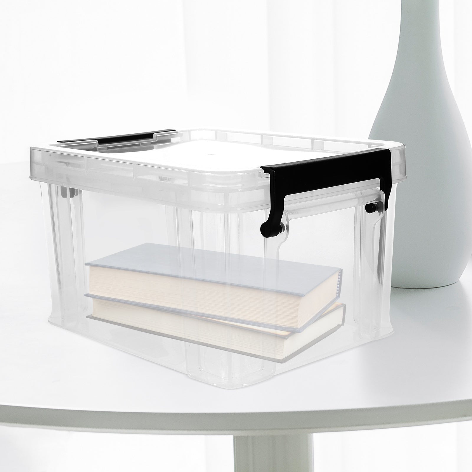 Lids Office Stationery Storage Box 21X16.4X12.5CM Transparent – Clear-View Organization with Functional, Easy-Use Details