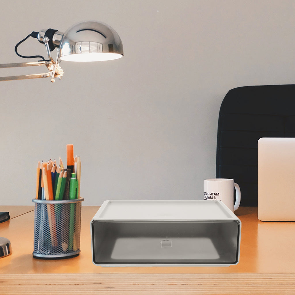 Storage Boxes for Shelves Drawer Stackable Desk Organizer – Everyday Household Format with Functional, Easy-Use Details