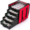 Christmas Ornament Storage Containers -Holds Up to 100 Holiday Ornaments with 5 Removable Trays Large Storage Box with Clear Covered Top & Sturdy Handles – Clear-View Organization with Functional, Easy-Use Details