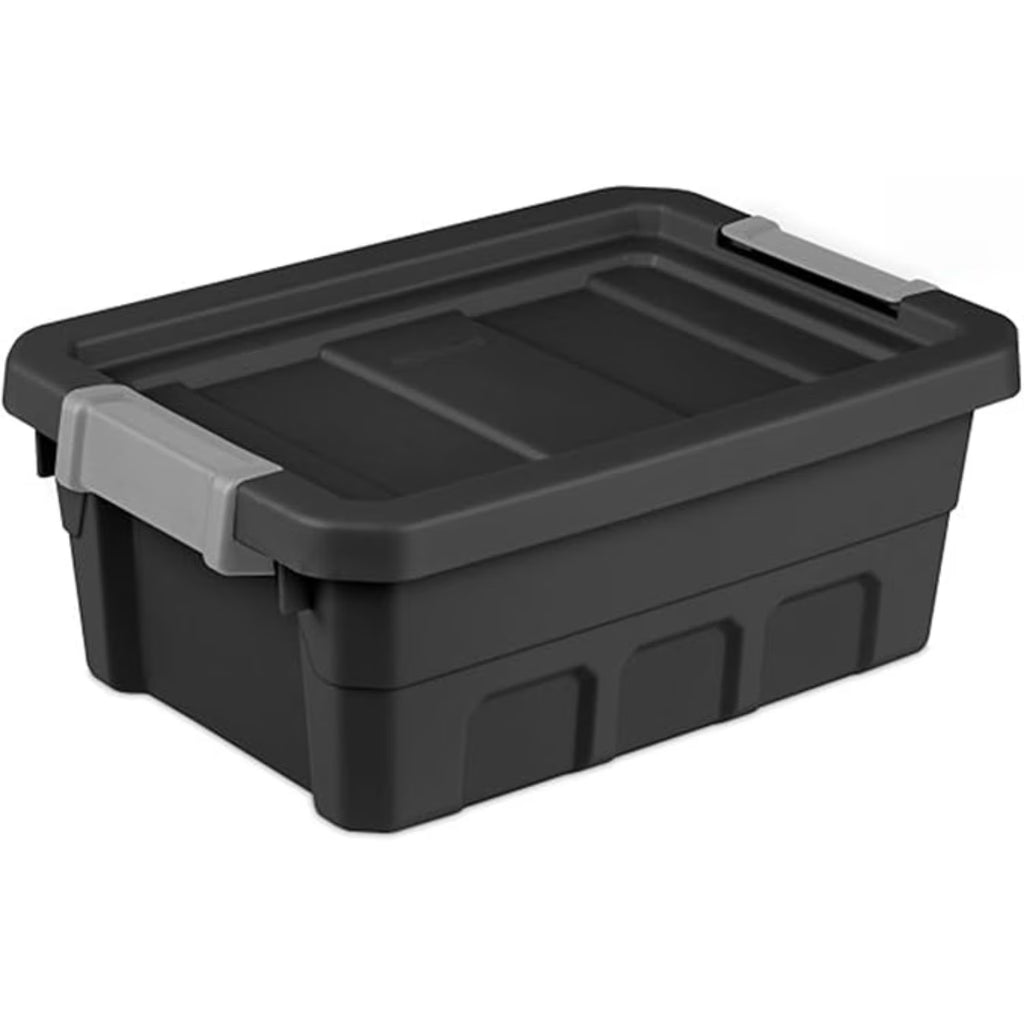 6-Pack Plastic Storage Bins with Lids Stackable Containers 4 Gallon Black – Stackable Organization with Functional, Easy-Use Details