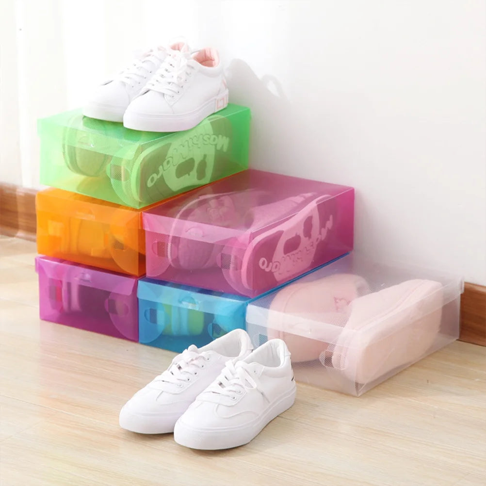 12 PCS Shoes Boxes Transparent Shoes Cases Plastic Storage Box Shoes Container for Home Shop 28x18x10cm – Clear-View Organization with Functional, Easy-Use Details