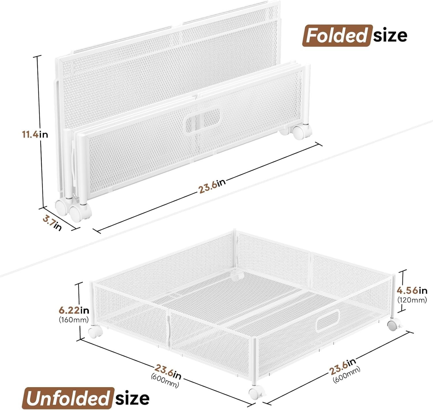 Under Bed Storage Containers with Wheels - Shoe Storage Organizer Drawer Tool-free Assembly Metal Underbed Storage Containers for Bedroom Clothes Shoes Blankets - 2Pack – Multiroom Organization Format with Functional, Easy-Use Details