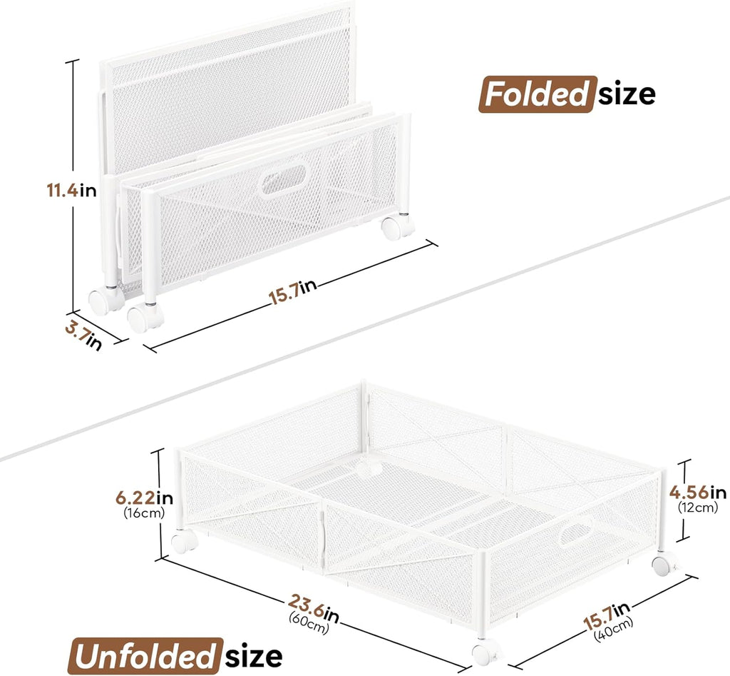 Under Bed Storage Containers with Wheels Under Bed Shoe Storage Organizer Drawer Tool-free Assembly Metal Storage Containers for Bedroom Clothes Shoes Blankets -2PCK – Everyday Household Format with Functional, Easy-Use Details