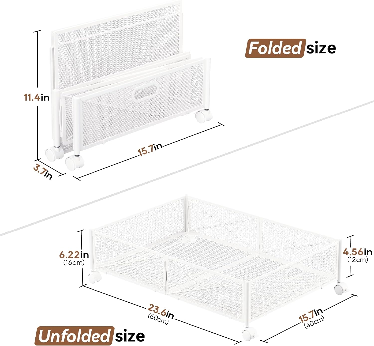 Under Bed Storage Containers with Wheels Under Bed Shoe Storage Organizer Drawer Tool-free Assembly Metal Storage Containers for Bedroom Clothes Shoes Blankets -2PCK – Multiroom Organization Format with Functional, Easy-Use Details