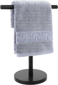 T-Shape Bath Hand Towel Holder Stand Stainless Steel Free Standing Hand Towel Rack with Heavy Base for Bathroom Kitchen & Countertop Matte Black – Durable Stainless Steel Construction with Functional, Easy-Use Details