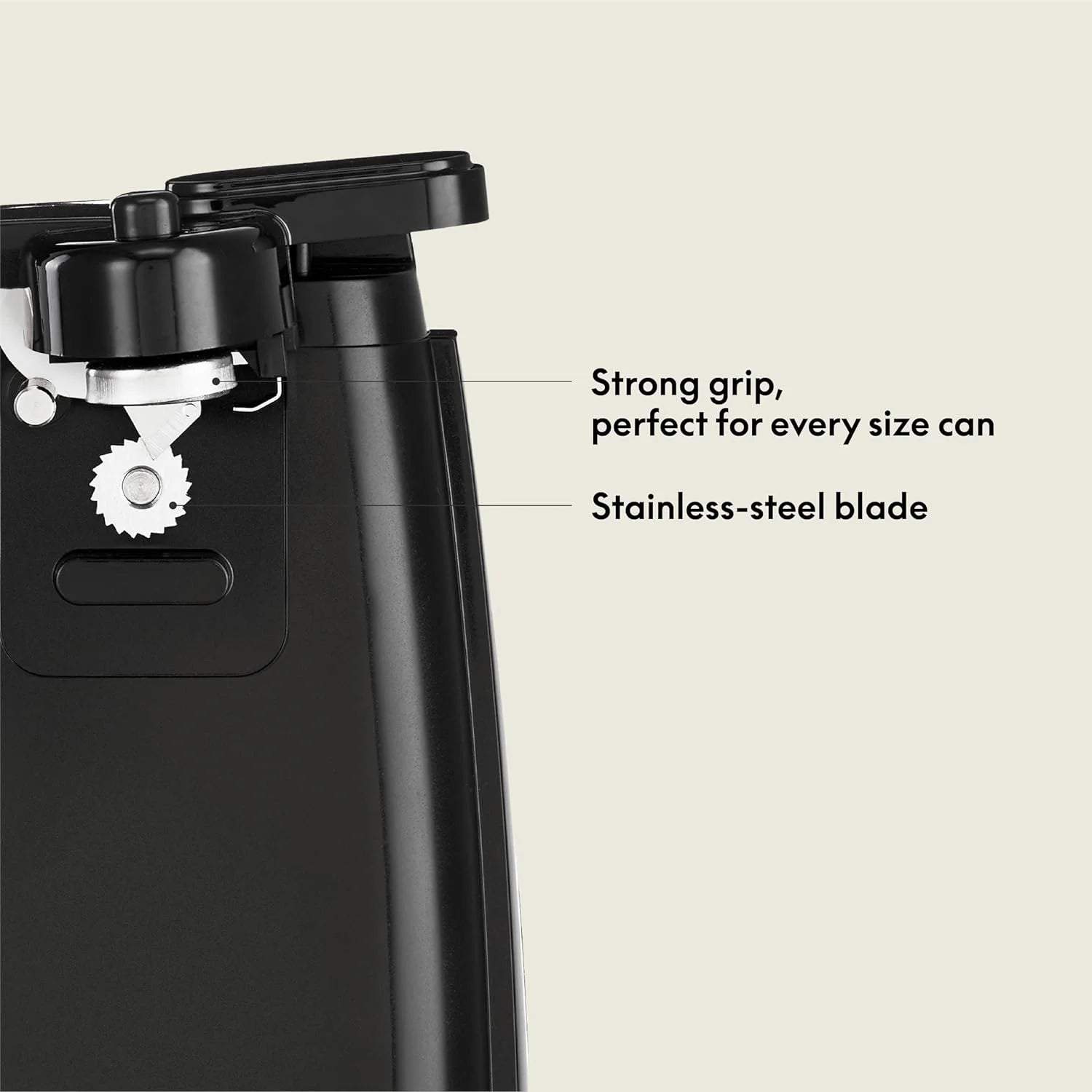 Electric Can Opener and Knife Sharpener Multifunctional Jar and Bottle Opener with Removable Cutting Lever and Cord Storage Stainless Steel Blade – Durable Stainless Steel Construction with Functional, Easy-Use Details