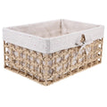 Rustic Storage Bins Grass Basket Cube Boxes with Lids Fabric Toy Sundries – Multiroom Organization Format with Functional, Easy-Use Details