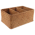 Straw Desktop Storage Box Pantry Basket Bins Hamper for Shelves with Lid Chocolate – Secure Lid Design with Functional, Easy-Use Details