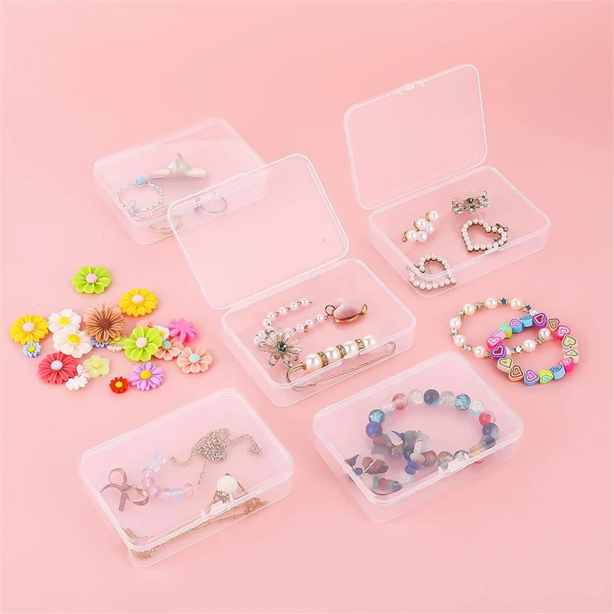 20Pcs Mini Plastic Storage Containers Box with Lid for Collecting Small Items Beads Jewelry Cards Crafts – Secure Lid Design with Functional, Easy-Use Details