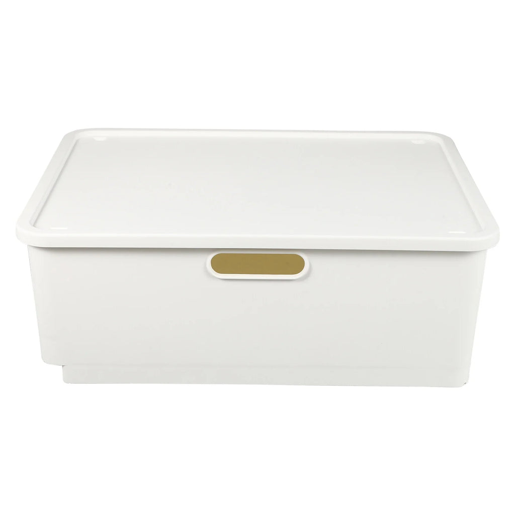 Japanese Storage Box Kitchen Shelves Basket Containers with Lids White – Multiroom Organization Format with Functional, Easy-Use Details