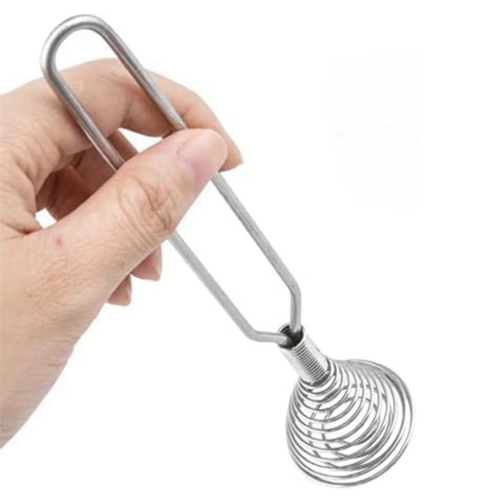 Stainless Steel Spring Coil Whisk Wire Whip-Cream Egg Beater -Cream Hand Mixer Kitchen Tool Accessories for Mixing – Durable Stainless Steel Construction with Functional, Easy-Use Details