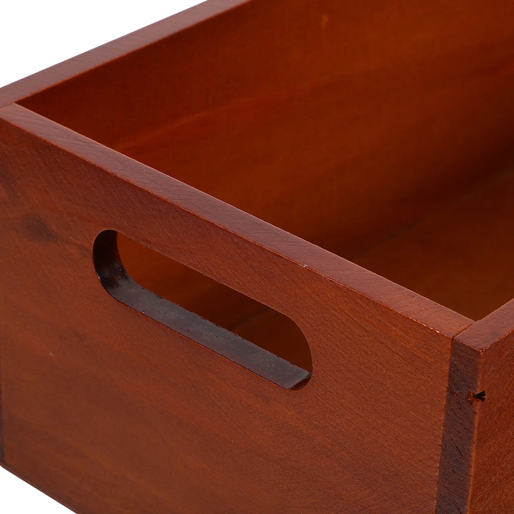 Monitor Stand Cube Storage Wooden Storage Box Office 26.00X16.00X11.00CM Brown – Natural-Look Construction with Functional, Easy-Use Details