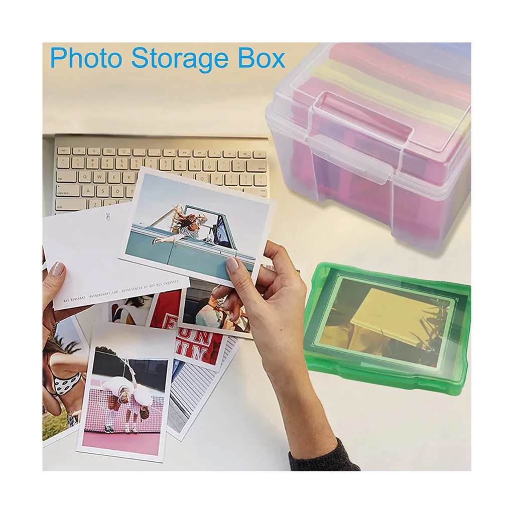 5X7 Inch Photo Storage Box Organizer Picture Containers Multicolor Plastic Craft Keeper Case – Practical Home Organization with Functional, Easy-Use Details