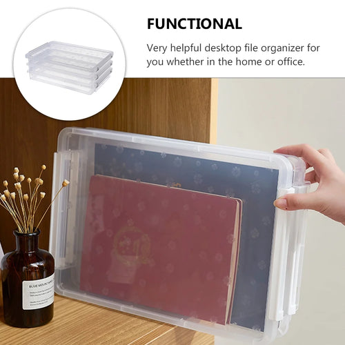2pcs Multilayers Transparent Storage Box Clear Plastic Document Paper Filling Case – Clear-View Organization with Functional, Easy-Use Details