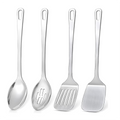 4 Pcs Cooking Utensils Set Stainless Steel Kitchen Utensils,Kitchen Tools Include Wok Spatula Serving Spoon,1 set * spatula set,Silver – Durable Stainless Steel Construction with Functional, Easy-Use Details