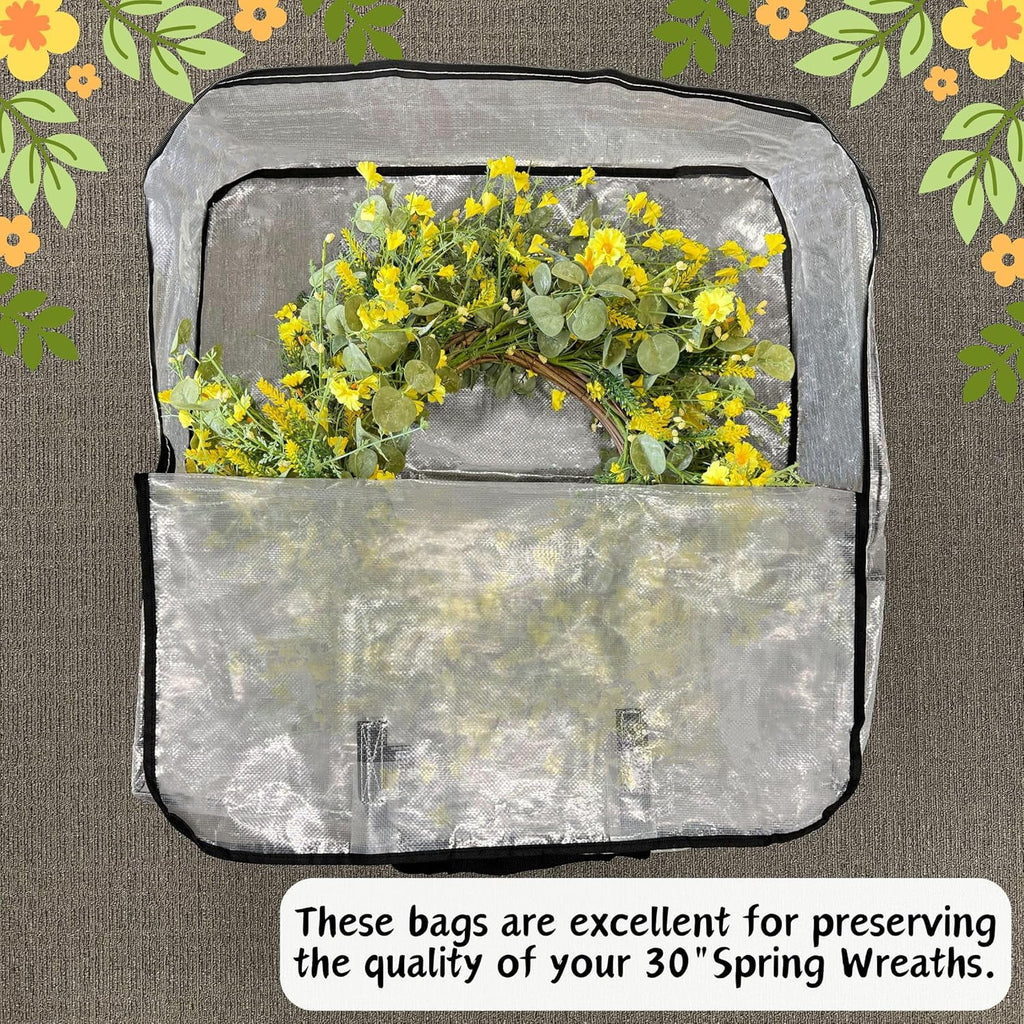4 Pack Wreath Storage Bag Summer Christmas Decoration Garland Container 30 Inch Clear Door Wreath Organizers Moving Boxes Packing Supplies for College – Clear-View Organization with Functional, Easy-Use Details